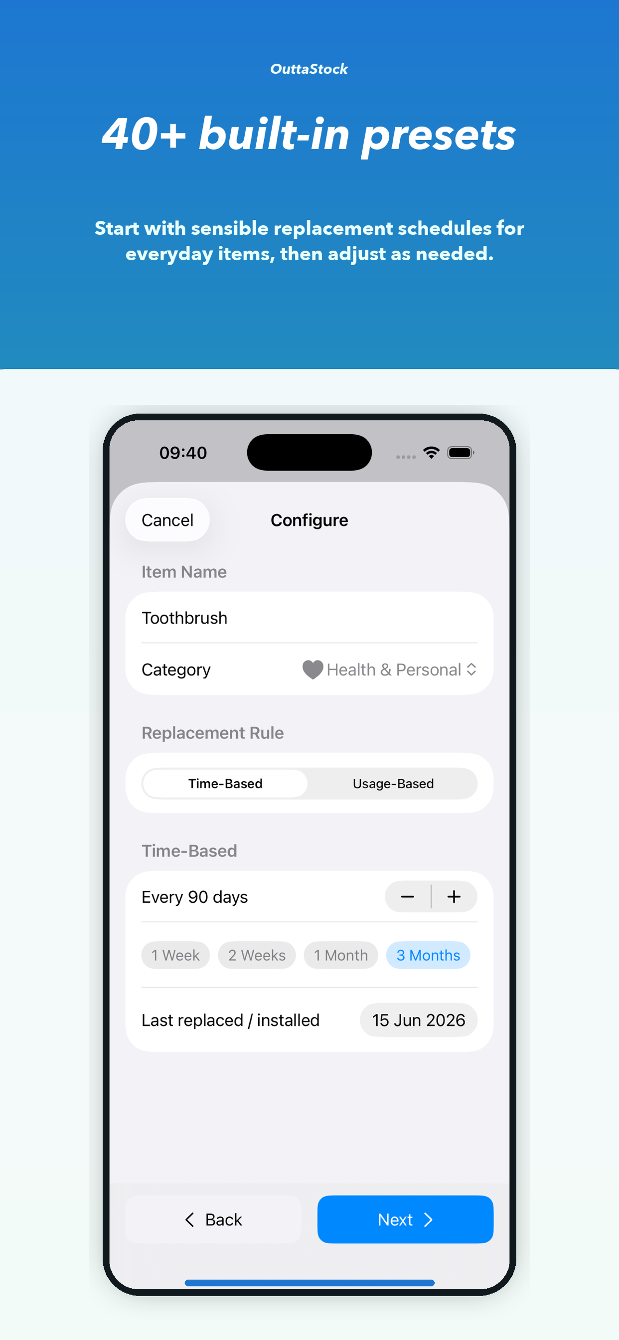 OuttaStock Screen 2 — Add Item