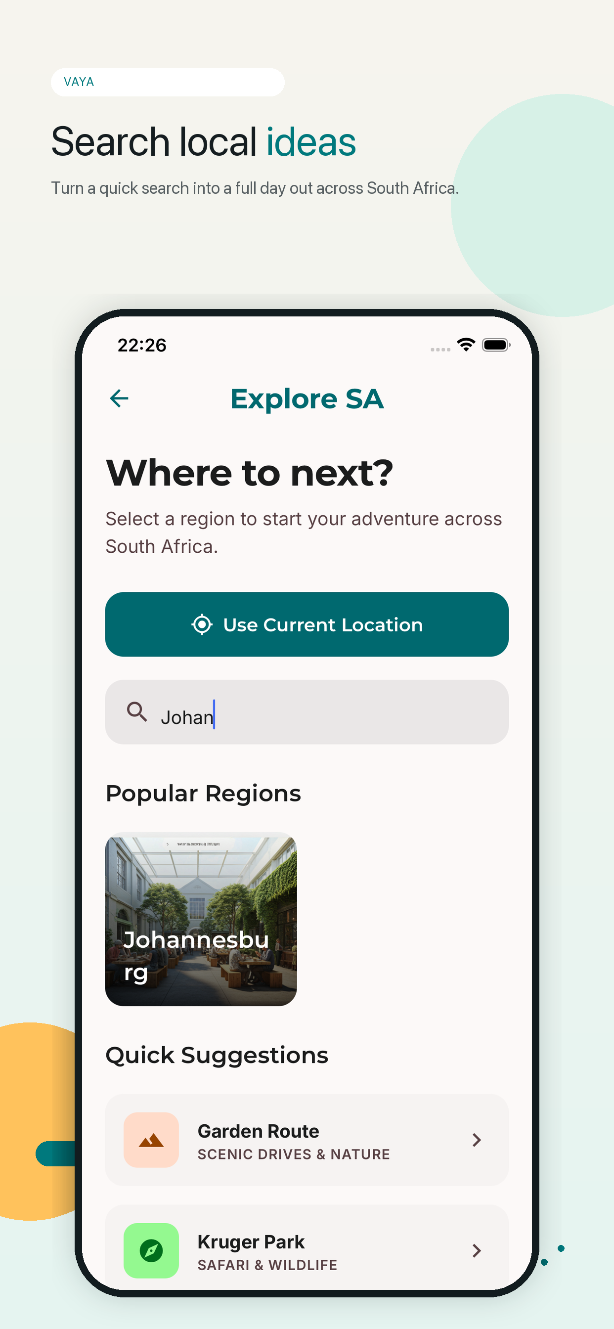Vaya Screen 7 — Local search